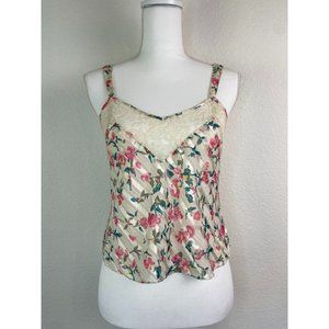 Victoria's Secret‎ vintage gold label women's small floral cropped cami lingerie